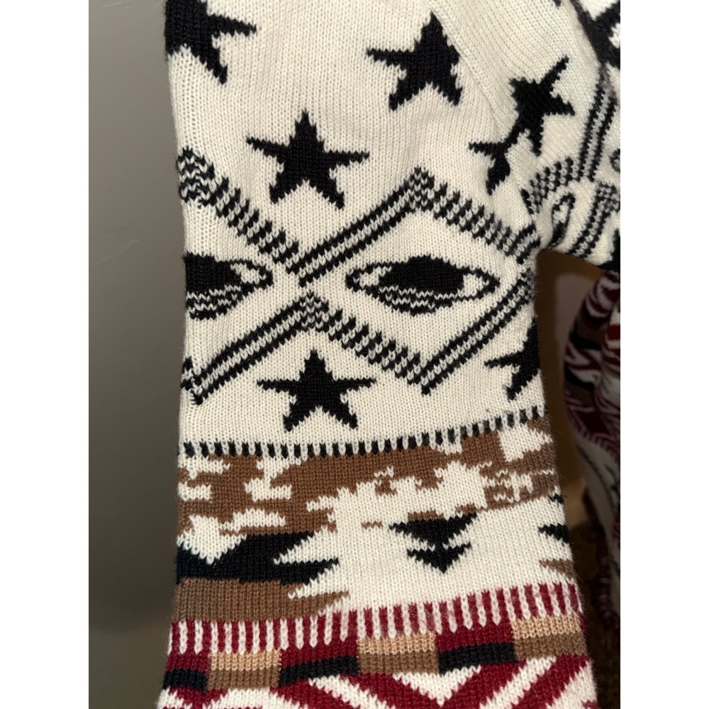 Scotch Soda Amsterdam Bohemian Aztec Star Fringe Kimono Cardigan Sweater - Picture 4 of 15